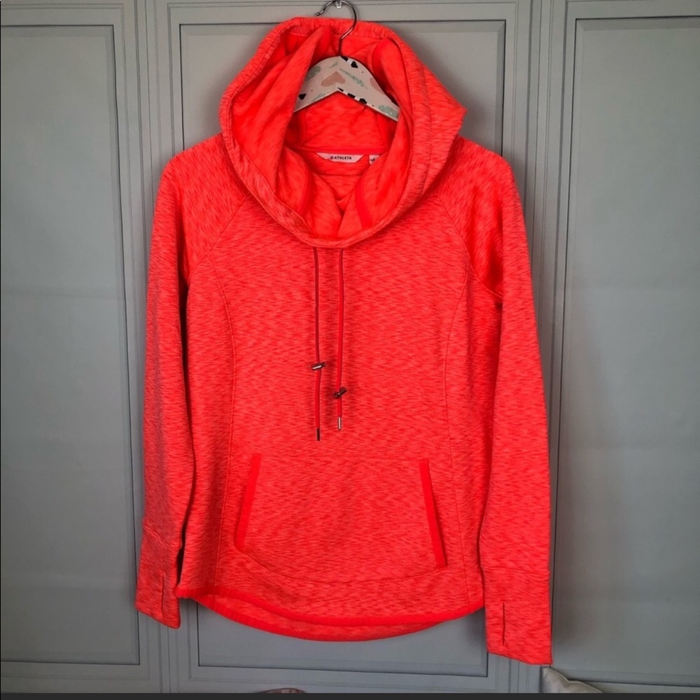 Athleta Orange Space Dye Hoodie